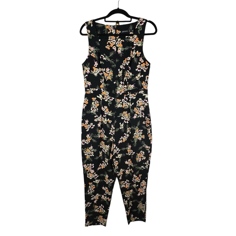 Karen Millen Daisy Floral Jumpsuit Sleeveless Square neck Women's Size 10